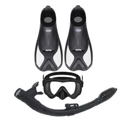 Inflatable face mask three treasures Myopia deep diving goggles fully dry breathing tube set swimming and diving equipment 240506