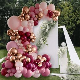 Party Decoration Dusty Purple Burgundy Pink Balloon Garland Metallic Rose Gold Pastel Arch Kit Ruby Red Bridal Shower Girls