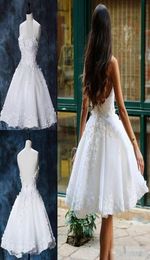 White Lace Appliques Backless Homecoming Dresses Sweetheart Neck Pearls Short Prom Gowns Knee Length Tulle Formal Cocktail Dress1687891