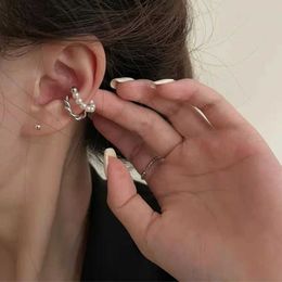Dangle Chandelier Fashion Pearl Twist Chain Tassel Clip Earrings for Women Unisex Minimalist Fake Piercing Earbone Ear Cuff Jewellery Gifts