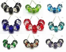 DIY Jewellery Birthstone Round silver core 5mm Hole Crystal Faceted CZ Beads Fit European Charm Bracelet4936868