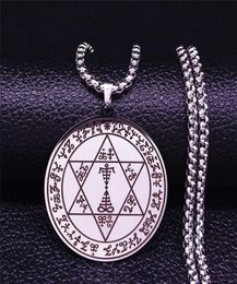 2021 Stainless Steel Hexagram Satan Key of Solomon Pendant Necklace Jewellery acero inoxidable joyeria mujer NXHS0352627353531499