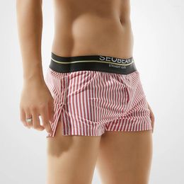 Underpants Men Boxer Briefs Boy Sissy Cotton Flat Boxers Breathable Sleep Shorts Smooth Underwear Low Rise Swimming Trunks