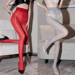 Women Socks Women's Tights High Elastic Sheer Transparent Stocking Leggings Shiny Ultra-Thin Long Pantyhose Female Glossy