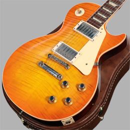 factory best electric guitar Custom Shop 60th Anniversary 1960 Paul Standard V2 VOS Lemon Orange 2589