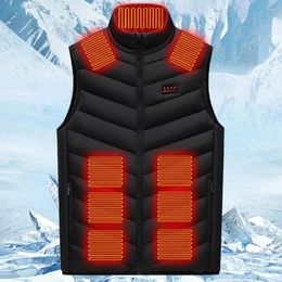 Men's Vests 21 Heating Areas Vest Jacket Electric Temperature Switching Buttons Winter Usb Windproof Waistcoat Coat