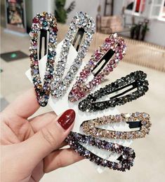 Sparkly Rhinestones Hair Clips Women Glitter Full Crystal Barrettes Bobby Pins Metal Hairpins Barrettes Hair Jewellery for Girls9991595