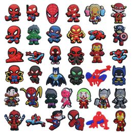 Anime charms wholesale childhood memories super hero boy toys funny gift cartoon charms shoe accessories pvc decoration buckle soft cool stuff