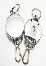 New Retractable Pull Key Ring ID Badge Lanyard Name Tag Card Holder Recoil Reel Belt Clip Metal Housing Metal Covers c6741853809