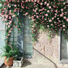 Decorative Flowers Simulated Rose Vine Artificial Plant Flower Wedding Decoration Outdoor Garden