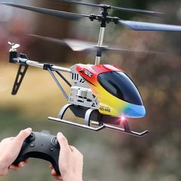 Helikopter Remote Control M5 mainan helikopter RC kendali jarak jauh 35 saluran dengan Gyro dan lampu LED hadiah Pesawat Drone tahan lama 240508