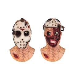 Horror Jason Scary Cosplay Full Head Latex Mask Open Face Haunted House Props Halloween Party Supplies PCW0812266M4653913