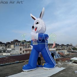 Großhandel 6 m 20 Fuß hohe oder maßgeschneiderte Werbe -Hasen -Maskottchen aufblasbare Laufkabb -Cartoon für Outdoor -Dekoration oder Veranstaltungsförderung