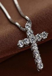 New Fashion Necklace Accessory Ture 925 Sterling Silver Women Crystal CZ Pendants Necklace Jewelry1058295