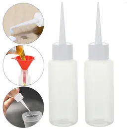 Storage Bottles Extruded Narrow Pourer Bottle Liquid Glue Plastic Squeeze Refillable White