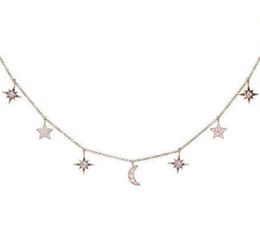 925 Sterling Silver Jewelry Love Moon Star Necklaces Pendants Chain Choker Necklace Collar Women Statement Jewelry Bijoux T190628025470