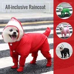 Dog Apparel Pet Raincoat Hooded Yellow Red Waterproof Jacket Soft Outdoor Clothes For Large Medium Small Dogs Jumpsuit Pets Coat