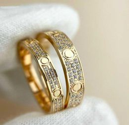 Luxury quality Classic Diamonds rings style charm ring with two or three lines diamond band Designer jewelry Bijoux For Lady flowe7210931