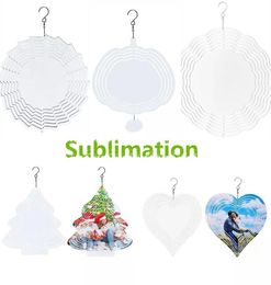 Blanks Sublimation Wind Spinner 10 INCH Sublimat Metal Painting Metal Ornament Double Sides Sublimated Blanks DIY Christmas Party 8924935