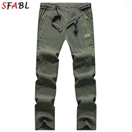 Men's Pants XL-5XL Summer Lightweight Hiking Men Quick Dry Elastic Running Sport Jogging Sweatpants Casual Outdoor Trousers Male