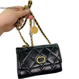 Chanells CChanel Chanelllies Designer CC Charm Oil flap Leather bag with Coins Wax Womens Gold Metal Hardware Matelasse Chain Crossbody Shoulder Handbag Coin Purse