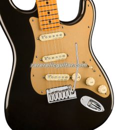 Custom Texas Tea Ultra Electric Guitar Satin Urethane Maple Neck Black Dot Inlay Tremolo Bridge Cream SSS Pickups Gold Pickguard