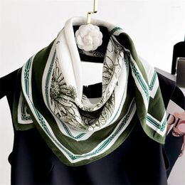 Scarves Silk Scarf 65 65cm Designer Hair Head Large Handkerchief Hijab Shawl Women Bandanna Ribbon Foulard Muffler Wrap