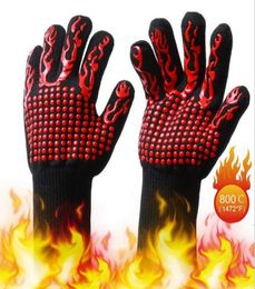 Celsius Heat Resistant Gloves Heat Resistant Grilling Gloves Baking Barbecue Oven Mittens 500 Centigrade Fire prevention Bakeware 6990701