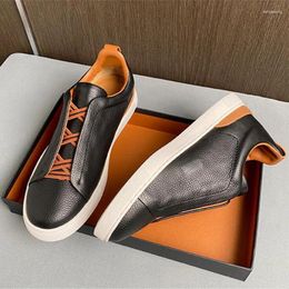 Casual Shoes High Quality Cowhide Slip With A Trend Simple And Versatile Korean Soft Sole Breathable Single Large Size 47 48