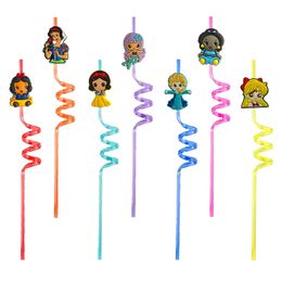 Disposable Plastic Sts Princess Themed Crazy Cartoon For Sea Party Favours Drinking New Year St Girls Decorations Supplies Reusable Dro Otmq5