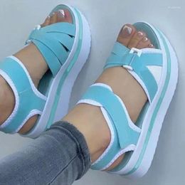 Sandals Women Wedge Shoes For Summer Platform With Heels Female Soft Elegant Heeled Sandalias Mujer