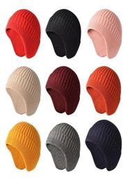 Beanies Fashion Warm Knit Hat With Ear Flap Winter For Men Women Skull Caps Outdoor Working Sports Cycling1245981