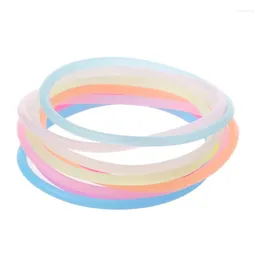 Charm Bracelets 10x Luminous Night Wristband Fluorescent Silicone Rubber Gummy Hairbands DIY Gift For Friend