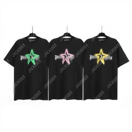 Palm PA 24SS Summer Letter Printing Spray Paint Star Logo T Shirt Boyfriend Gift Loose Oversized Hip Hop Unisex Short Sleeve Lovers Style Tees Angels 2220 VXE