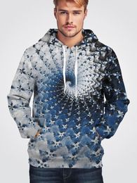 Men's Hoodies Spiral Shapes Abstraction Clothing Spring And Autumn Long Sleeve Pullover Tops 3D Printed Hand-painted Hoodie