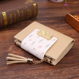 Wallets Tassels Women Short Wallet PU Leather Clutch Bag Cute Korean Card Holder Female Folding Small Coin Purse For Shopping