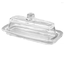 Plates Glass Butter Dish With Lid Cream Cheese Clear Tray Keeper Stands For East Coast