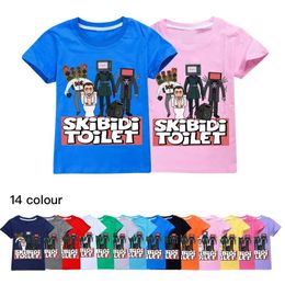 T-shirts New Summer Hot Game Skibidi Toilet T-shirt Childrens 3D Printing T-shirt Boys Speakerman Clothing Teen Girls Casual Street ClothingL240509