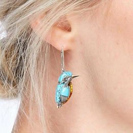 Dangle Earrings Minar Vintage Natural Style Blue Turquoises Bird Women Cute Animal Shaped Earring Party Accessories Jewellery Gifts