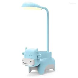 Table Lamps 3 Modes LED Rechargeable Lamp Phone Pen Holder Cute USB Charging Bedroom Bedside Lampu Belajar