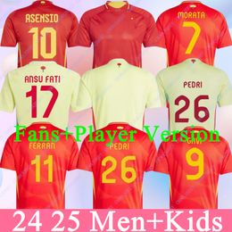 24 EURO SPAINS Soccer Jerseys PEDRI GAVI LAMINE YAMAL MORATA Carvajal OLMO ASENSIO FERRAN RODRIGO Cucurella Jersey 24 25 SPANISH Men Kid Kit Football Shirt Fan Player