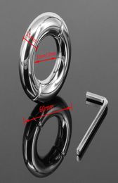 Male Round Extreme Heavy Metal Cock Rings Stainless Steel Ball Stretcher Scrotum Bondage Device Testicle Stretcher Ball Weight Y193799726