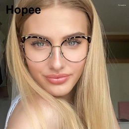 Sunglasses Frames Fashion Cat Eye Anti Blue Rays Glasses Women Men Vintage Trend Metal Big Frame Eyeglasses Clear Lens Optical Spectacle