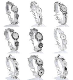 18mm Snap Button Jewellery Antique Silver Snaps Bracelet Alloy Pulseira For Women Mens Diy Snap Button Bracelets9454883