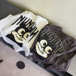 T-shirts Youth Sleeveless T-shirt Summer New Product Childrens Clothing 2023 Korean Style Boys Cartoon Printing Tank Top Casual Baby 2To14L2405