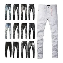 purple jeans mens designer jeans skinny jeans men pencil pants hole cotton print hip hop black jeans denim trousers fashion pants high-end quality slim fit jeans#295