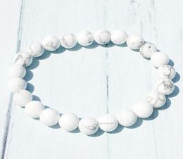 MG0389 8 mm White Howlite Bracelet Trendy Energy Bracelet for Women Balance Chakra Crystals Gem Stone Bracelet Whole7411919