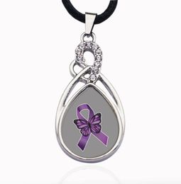 Fibromyalgia Awareness Circle Charm Necklace Jewellery Fashion Popular Beads Chain Crystal Grain Pendant Necklace4689655