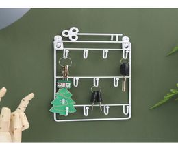 Lron Wall Mounted Hooks 12 Hangers Decorative Key Holder Metal Coat Hat Rack Home Decor Storage Organizer Key Holder Wall5365235