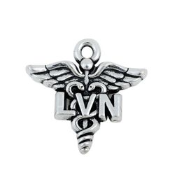 Antique Silver Plating Medical Licensed Vocational Nurse LVN Charms Caduceus Medical Symbol Charms AAC1782128616